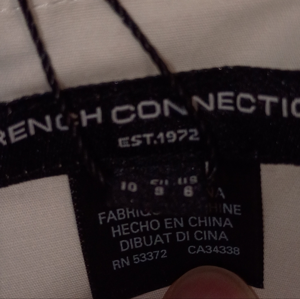 French Connection White Mini Dress with Spaghetti Straps Size 6 New - Picture 5 of 6